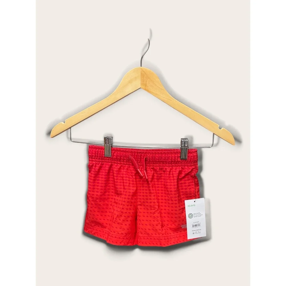 Athletic Works Boys Brilliant Red Diamond Pattern Soccer Shorts XS 4-5 NWT